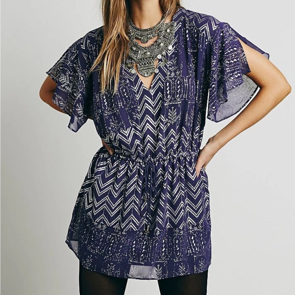 Free people chevron y2k mini dress